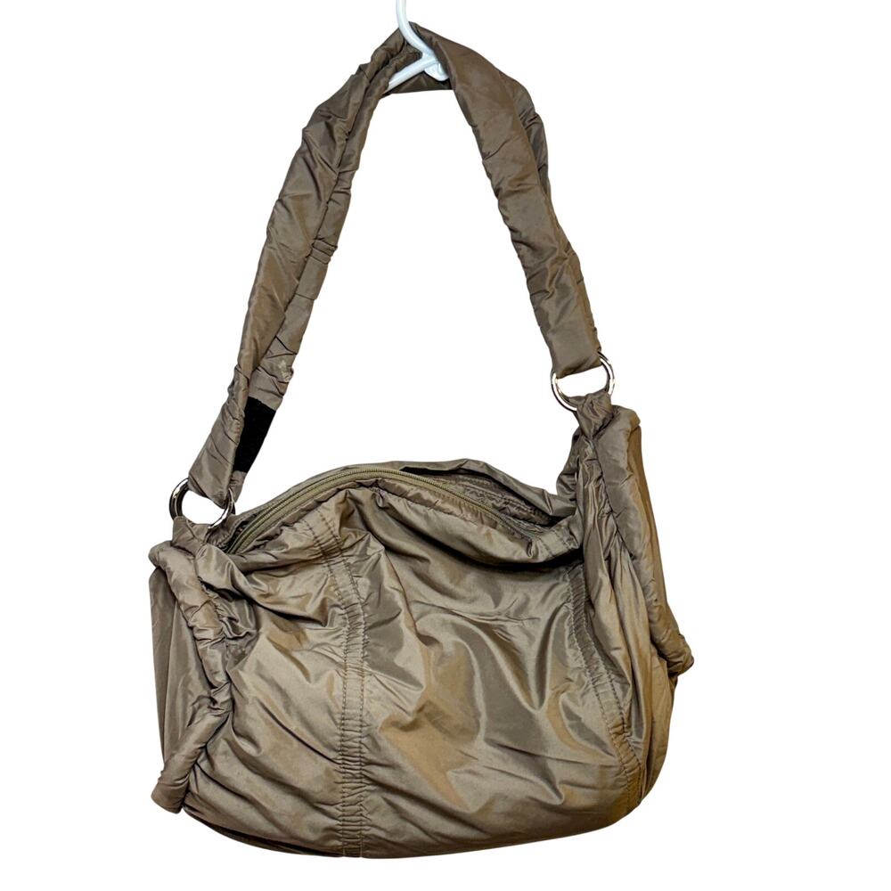 Vintage 80's Samsonite Sammie Series 96 Purse Handbag Nylon Taupe Blue Zippered